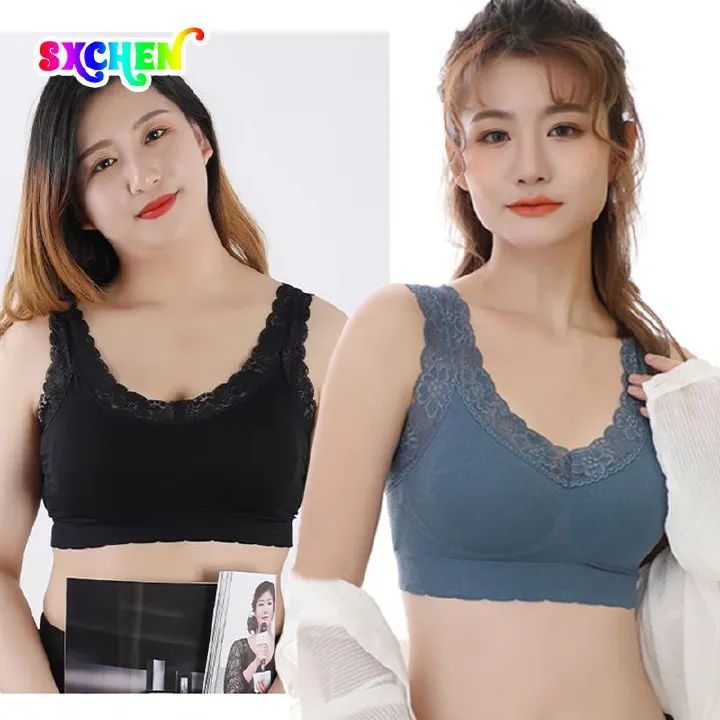 SXCHEN 【2-Pack】Women's Clothing Lingerie Bras Lace Tube Top Beautiful Back Bra Chest-Wrapped Sports Bra Suspender Straps Yoga Vest Underwear Bras