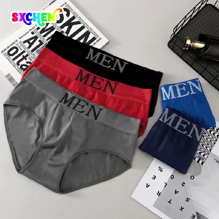 【5-Pack】 SXCHEN Men's Clothing Underwear Briefs Seamless Plus Size Teen  Underwear Breathable And Comfortable Sports Mid-Waist Briefs
