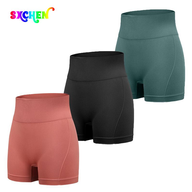 SXCHEN Women's Clothing Shorts【3-Pack】High-Waisted Tummy-Tightening Butt-Lifting Yoga Warm-Up Pants For Fitness Slimming Tight Running Sports Shorts