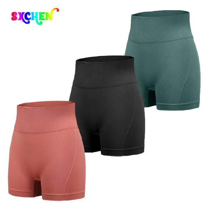 SXCHEN Women's Clothing Shorts【3-Pack】High-Waisted Tummy-Tightening Butt-Lifting Yoga Warm-Up Pants For Fitness Slimming Tight Running Sports Shorts