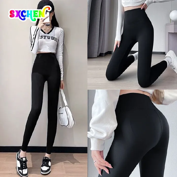 SXCHEN Women Clothing Activewear Active Pants No Embarrassing Line Shark Pants Yoga Pants High Waist Tummy Control Butt Lift Tight Slimming Yoga Leggings Sports Pants Nine-Point Pants