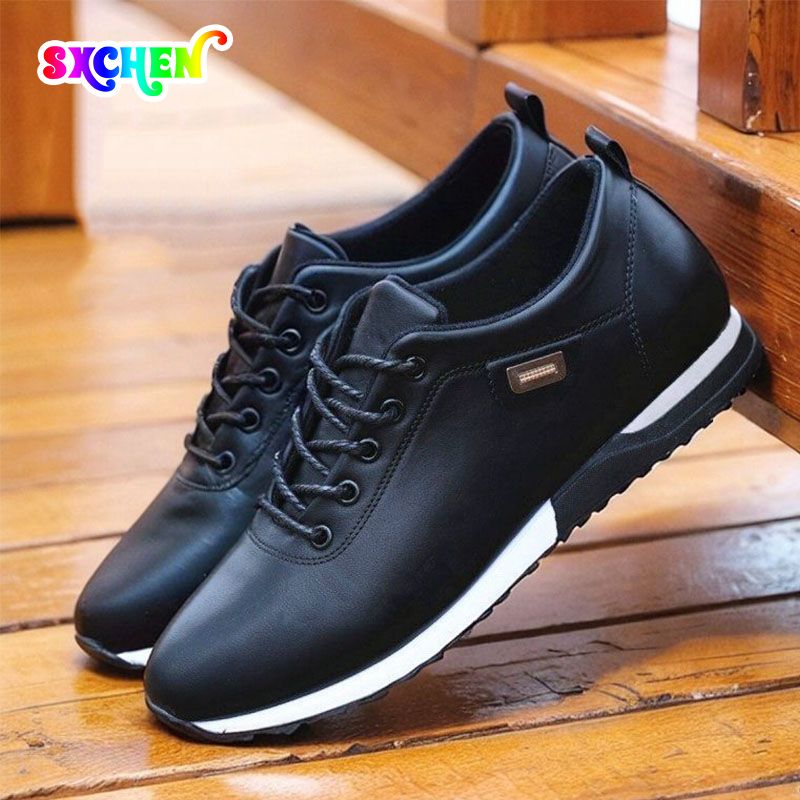 SXCHEN Men's Shoes Oxfords Formal Shoes, Korean Style Casual Shoes, Waterproof Sports Shoes, Breathable Sneakers, Youth Leather Shoes