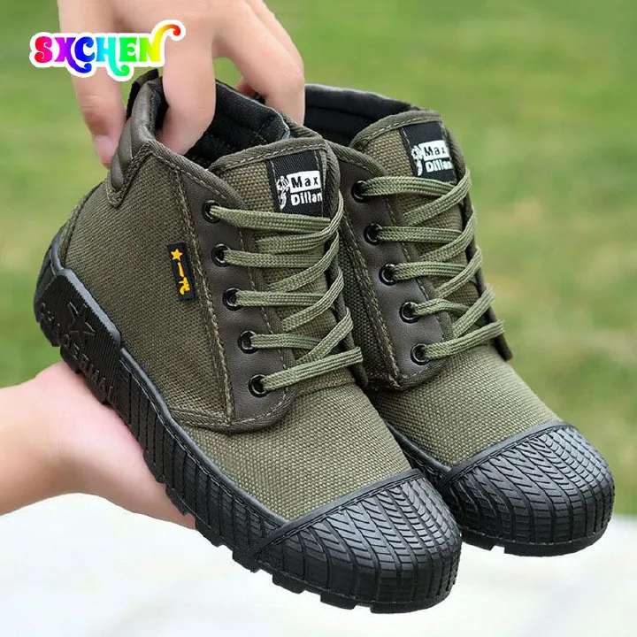 SXCHEN Men Shoes Boots Ankle Bootie New Jiefang Shoes, High-Top Canvas Shoes, Construction Site Work Shoes, Farmland Labor Protection Shoes, Breathable Rubber Shoes, Boots