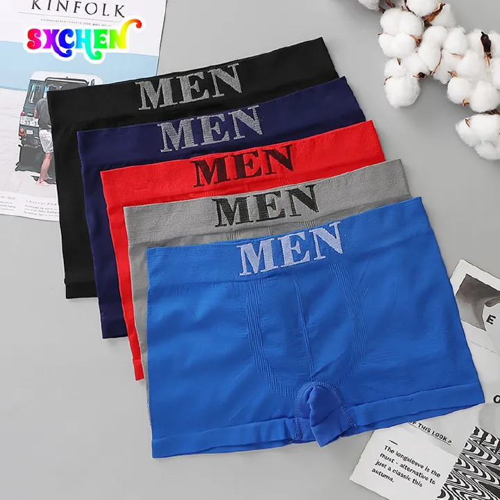 SXCHEN Men'S Clothing Underwear Boxer Briefs Mid-Waist Large Size Sports Seamless, Comfortable And Breathable Youth Boxer Briefs