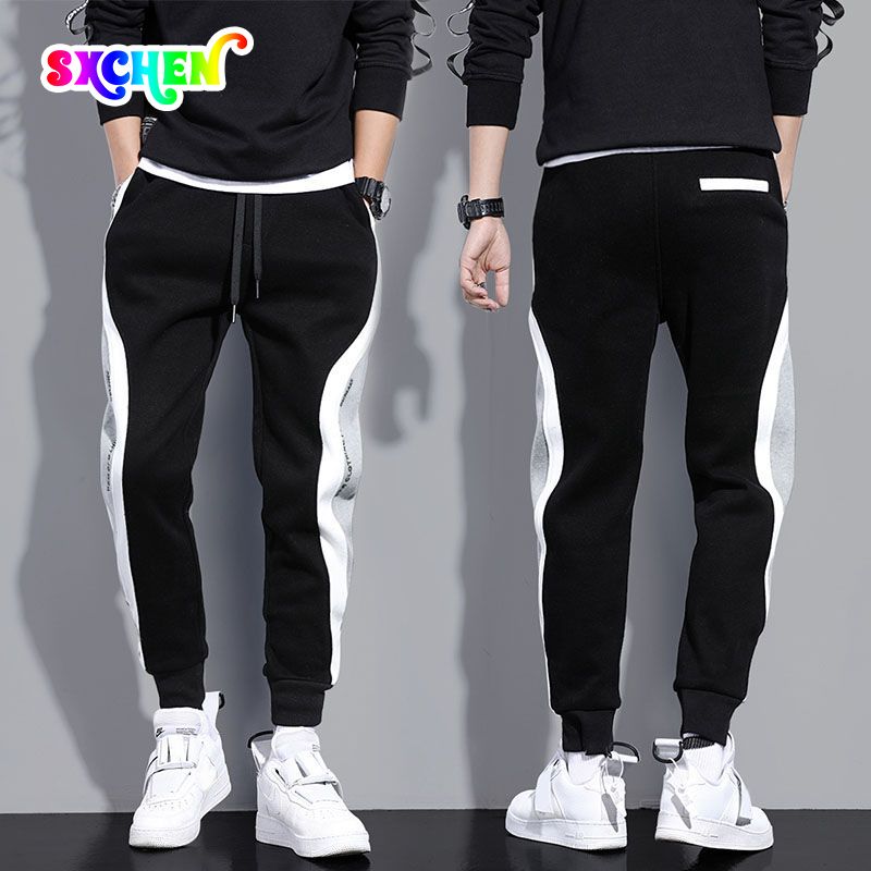 SXCHEN Men'S Clothing Activewear Pants Casual Sports Sweatpants Men'S Loose Leggings Trousers Spliced Running Training Large Size Pants Casual Pants