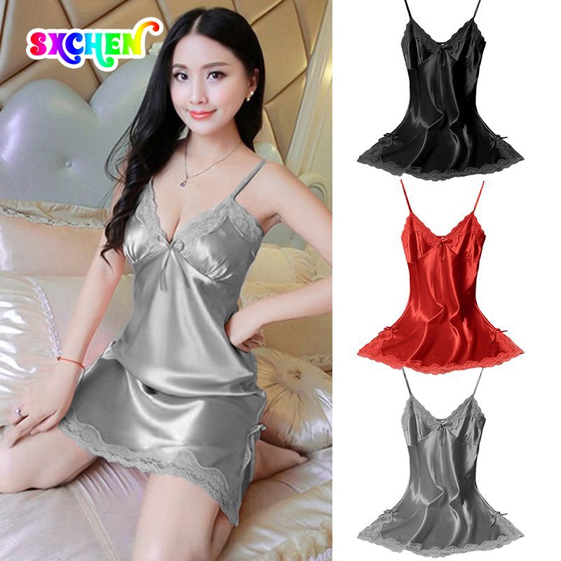 SXCHEN Women's Sleep Nightgowns European African Popular Transparent Sexy Lady Underwear Sleepwear Women Nightdress  Women Night Dress
