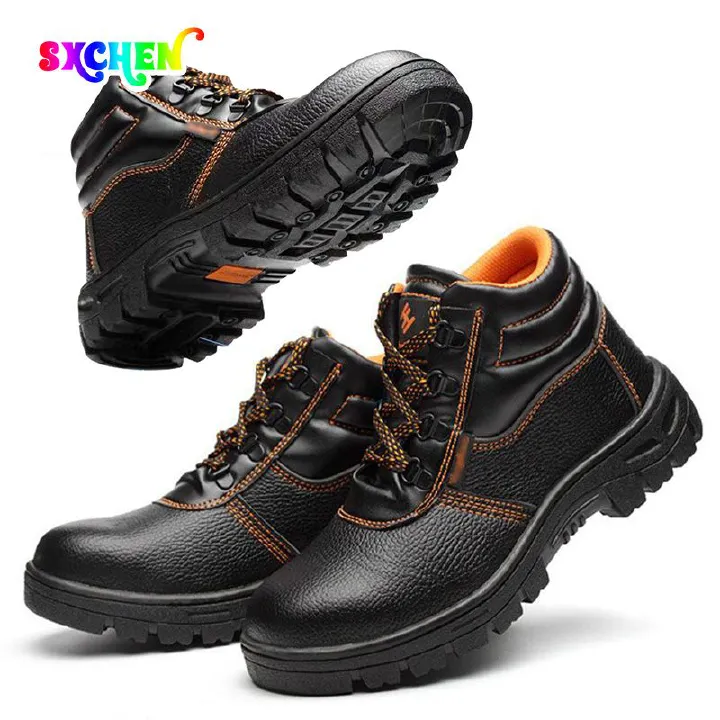 SXCHEN Men's ​Shoes Fashion Boots Home And Industrial Safety Boots Bootie Labor Protection Shoes Anti-Smash Anti-Puncture Wear-Resistant Rubber Sole Work Shoes Protective High-Top Boots Men Shoe