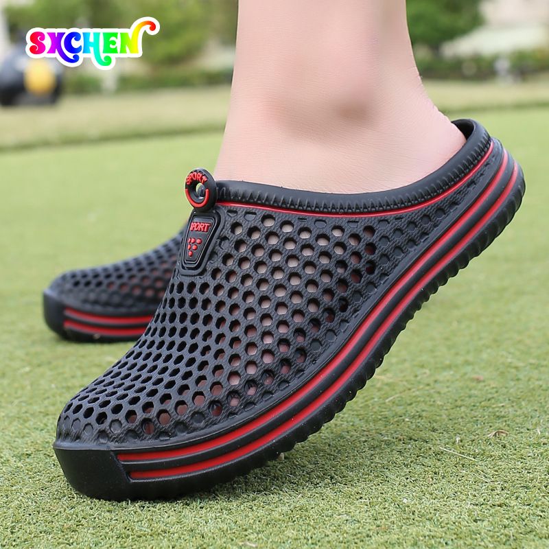 SXCHEN Men's Shoes Slippers Unisex Slippers Couple Style Men Shoes Women Shoes Clogs Slippers Outdoor Casual Slippers Sandles School Breathable Anti-skid Dad Beach Walking Shoe Black