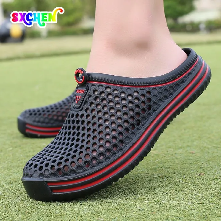 SXCHEN Men's Shoes Slippers Unisex Slippers Couple Style Men Shoes Women Shoes Clogs Slippers Outdoor Casual Slippers Sandles School Breathable Anti-skid Dad Beach Walking Shoe Black