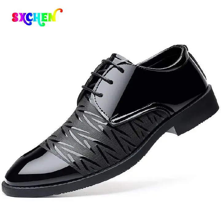 SXCHEN Men's Shoes Oxfords Leather shoes, business formal shoes, formal shoes, casual shoes, youth wedding shoes, groomsmen shoes, trendy British leather shoes