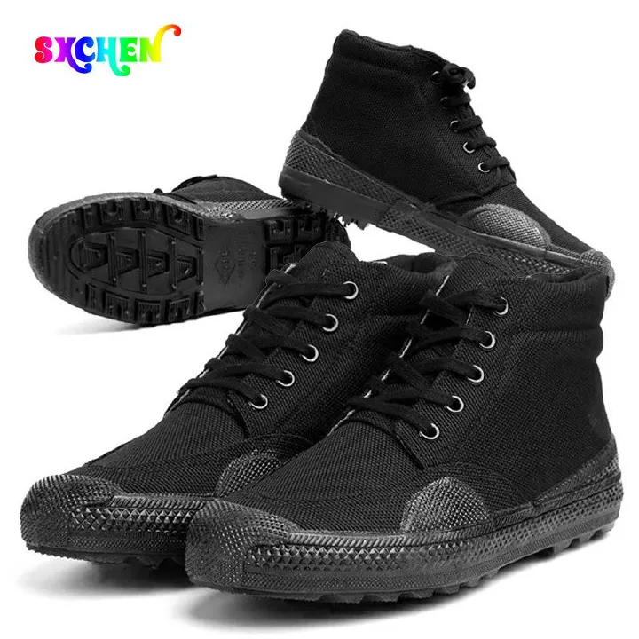 SXCHEN Men's Shoes Labor Protection Shoes Military Tactical Shoes Training Shoes Rubber Shoes  High-Top Shoes Boot Air Force Shoe Football Boots Men Fashion Canvas Shoes Boys Shoes