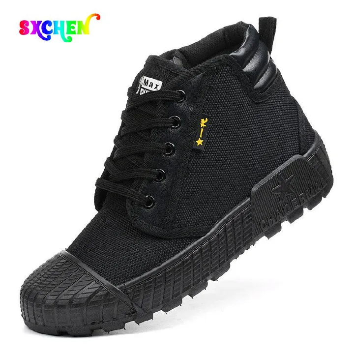 SXCHEN Men's Shoes Military Tactical Shoes Training Shoes Cloth Shoes Dad Shoes Boots High-Top Shoes Fashion Star Shoes Boys Shoes Soccer Boots Black School Crocksshoes