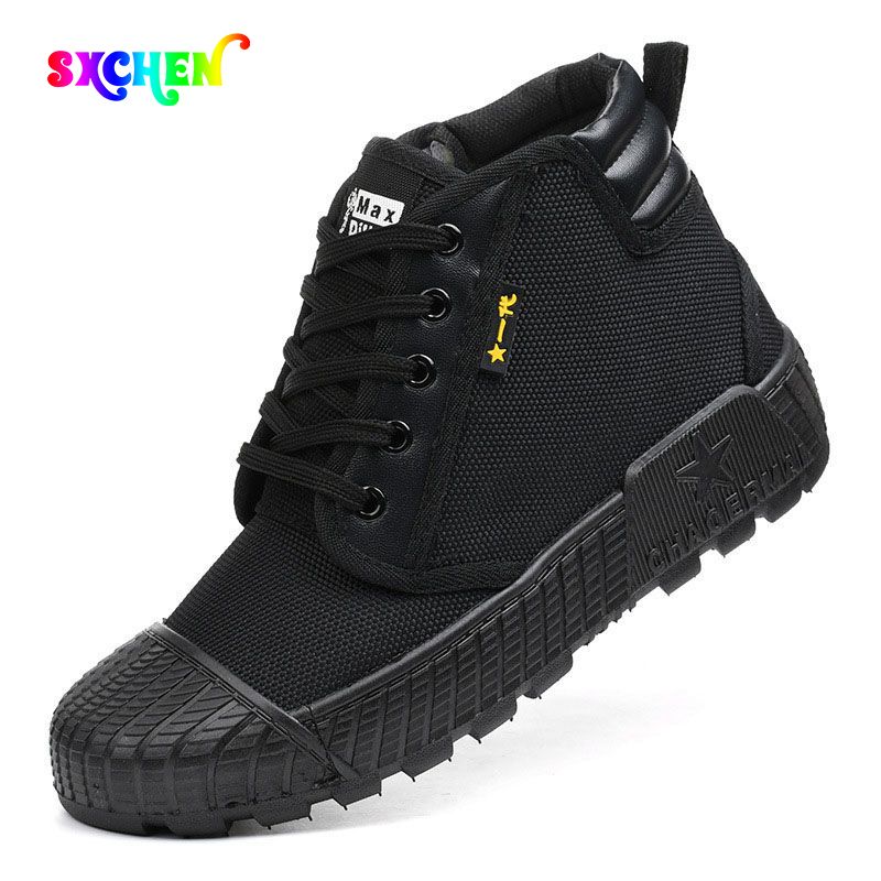 SXCHEN Men's Shoes Military Tactical Shoes Training Shoes Cloth Shoes Dad Shoes Boots High-Top Shoes Fashion Star Shoes Boys Shoes Soccer Boots Black School Crocksshoes
