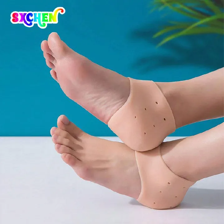SXCHEN 2 Pairs Women Socks Unisex Heel Protector Dry Cracked Oxfords Anti-Pain Protector Back Foot Protector Foot Protector Heels Silicone Cover Ladies Shoes