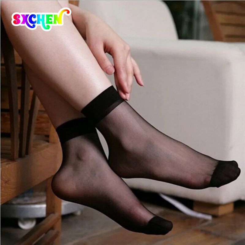 SXCHEN Women's  Socks Casual Socks Hot buy stockings, socks, thin crystal stockings, spring and summer transparent invisible glass stockings, wool socks