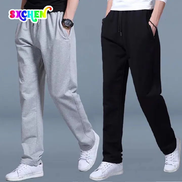 SXCHEN Men's Clothing Pants Casual Pants Men Casual Trousers Dad Thin Sports Pants Student Loose Straight Leg Sweatpants Grey Black Large Size Man's trousers Boy Unisex Simple Gift