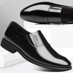 SXCHEN Men's Comfort Dress Shoes – Black With Soft Padded Collar, Non-Slip Traction Sole, Suitable For All-Day Wear at Work & Formal Events, All Sizes Available