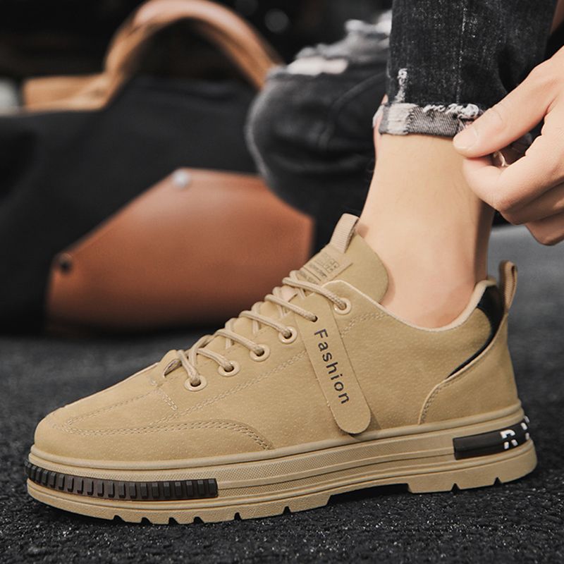 SXCHEN Men's Shoes Sneakers Khaki Sports Shoes Wear-Resistant Non-slip Fashion Construction Site Tooling Shoes Trendy All-match Shoes Men Work Shoes Sneakers Dad Gift Basketball Sneakers Party