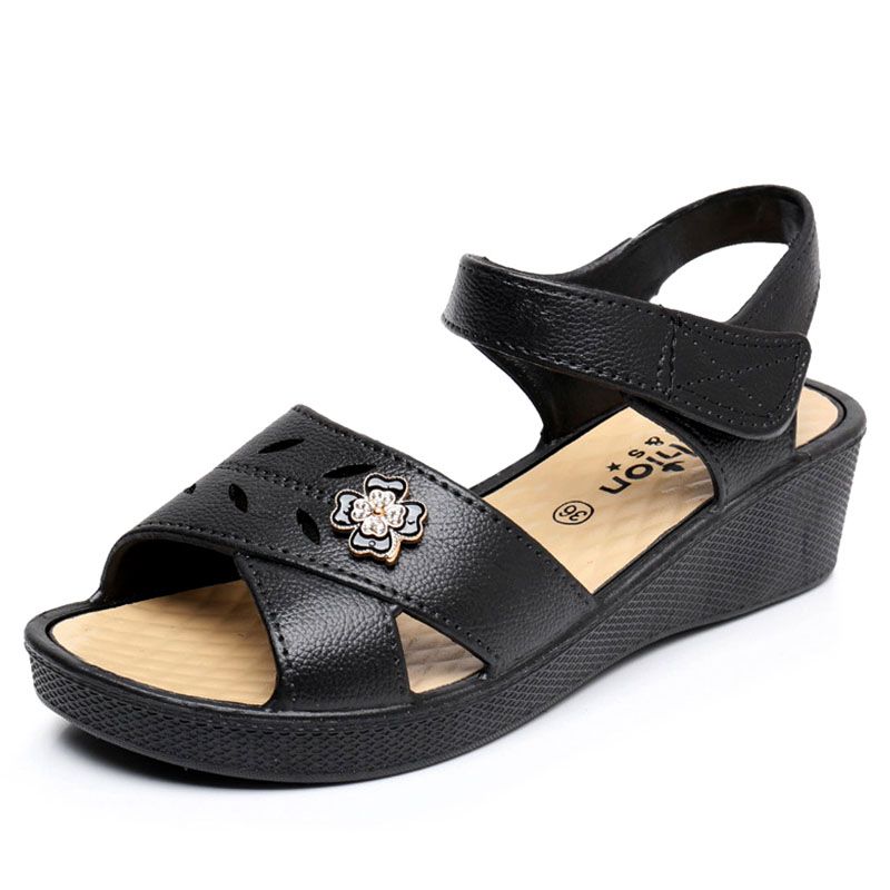 SXCHEN Women's Shoes  Sandals Plastic Sandals Ladies Comfortable Summer Comfortable Soft Bottom Non-slip Thick Bottom Wedge Mother Shoe Sandals Mom Shoes Student Fashion Girl Gift Travel Latest Shoes