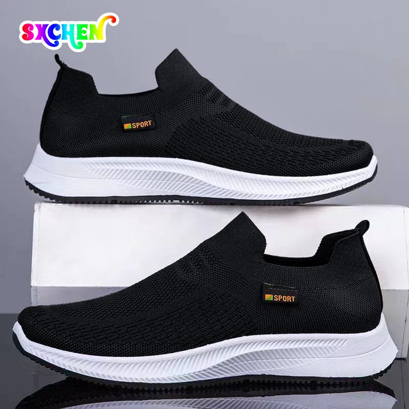 SXCHEN Men Shoes Athletic Running Shoes Sports and Leisure Shoes Breathable Cloth Shoes Socks Mouth Slip-on Thin Four Seasons Shoes Running ShoesDad Walking Athletic Latest Shoes Boy Balmain Shoes Gif