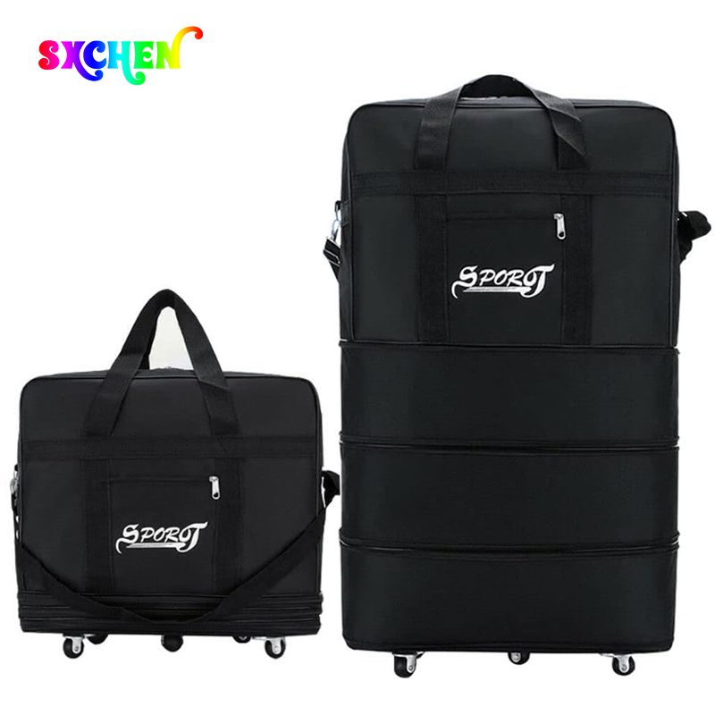 SXCHEN New Fold Luggage & Travel Gear > Travel Bags Waterproof Folding Air Checked Bag, Travel Bag, Large Capacity Luggage Bag, Women's storage Bag Outdoor Handbag With Wheels Men's Bag Work Firmly