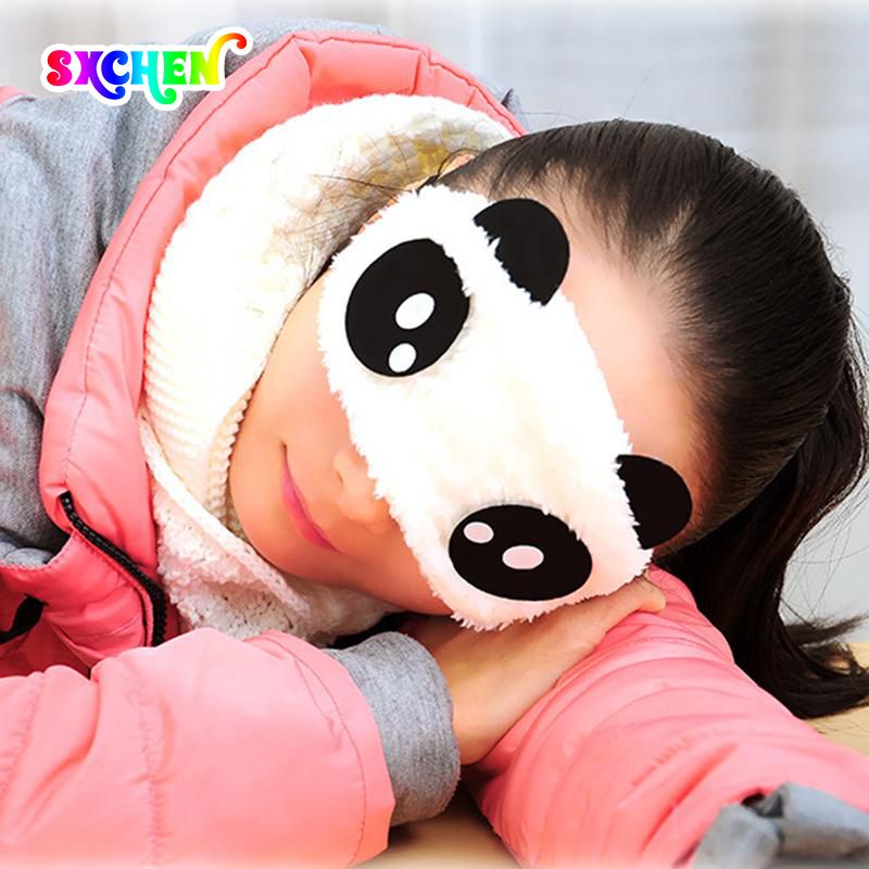 SXCHEN Sleep shading eye mask new Korean version creative cute cartoon soft panda eye mask Sleeping Eye Mask Eyeshade Cover Blindfold Travel Eyepatch Rest Night Sleep Masks Traveling Sleep Eye