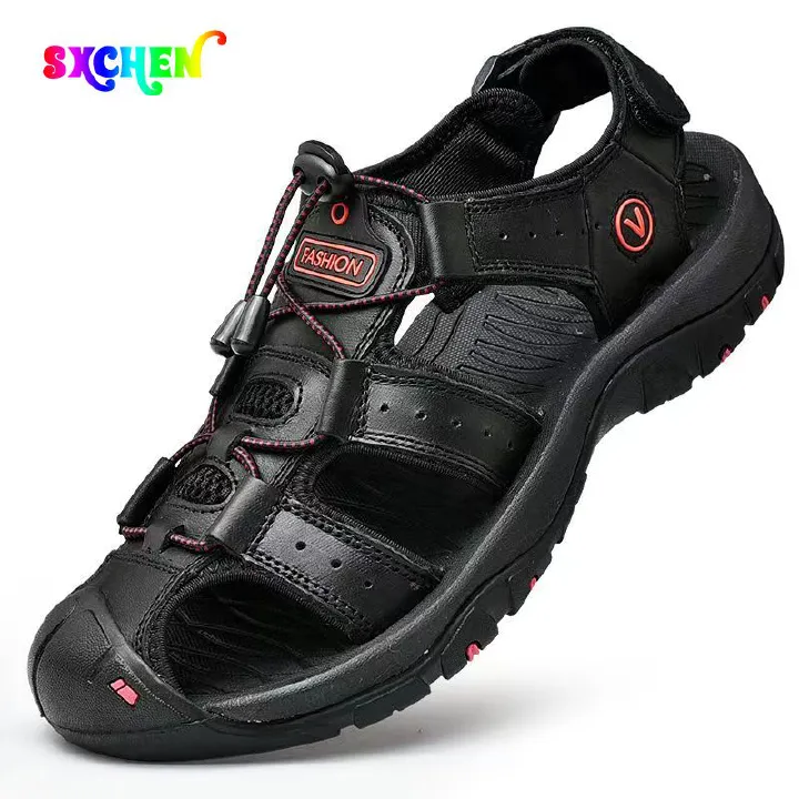 SXCHEN Men's Shoes Sandals Fashion Outdoor Hiking Shoes Tourist Trekking Sneakers Mountain Climbing Trail Jogging Shoes Unisex Casual Shoes Men Baotou Wading Boy Sports Shoe Air Force Shoe  Black