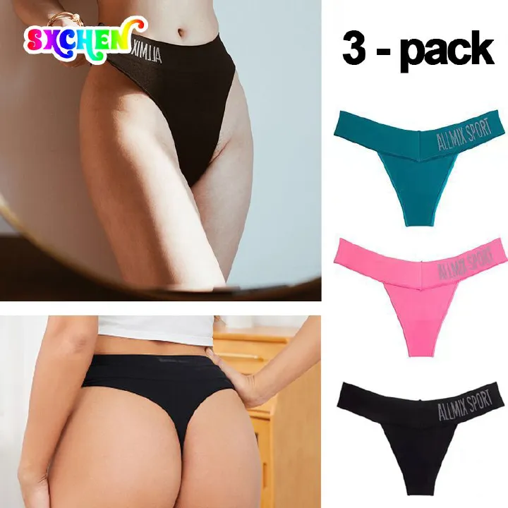 SXCHEN 3 pc Women Underwear Seamless Thong Women Low Waist Panties Sexy Ladies Briefs Lingere Panty Underware Comfortable Womens Lingerie Thongs Panties Ladies Briefs Lingere Girl Panty High