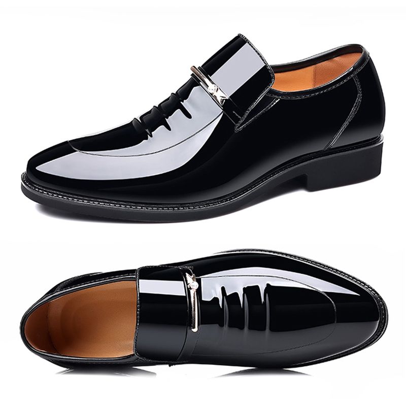 SXCHEN New Men's Business Dress Shoes Official Shoes Men Man-made Leather Shoes Breathable Dress Shoes Pointed Toe Formal Shoes Hot Fashion Wedding pu Leather Man Pointed Boy Formal Office Shoe Dad