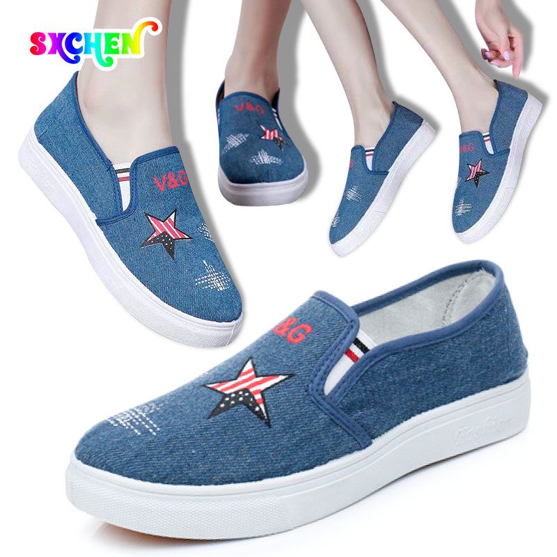 SXCHEN Women's Shoes Flats Canvas Shoes New Soft-Soled Lightweight Breathable And Comfortable Sneakers, Non-slip And Wear-Resistant Casual Shoes, Sports Shoes, Loafers Sneakers