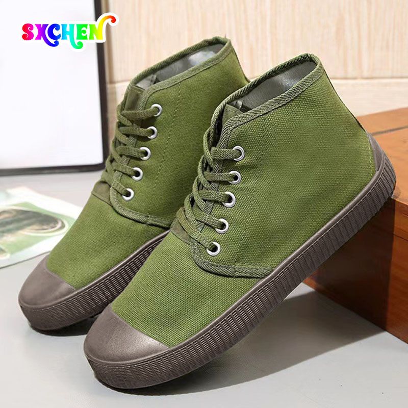SXCHEN Men's Shoes Work Safety Boots Ankle Bootie High-Top Liberation Shoes, Labor Protection Shoes, Gaobang Farmland Outdoor Construction Site Work, Wear-Resistant, Non-Slip And Comfortable Boots