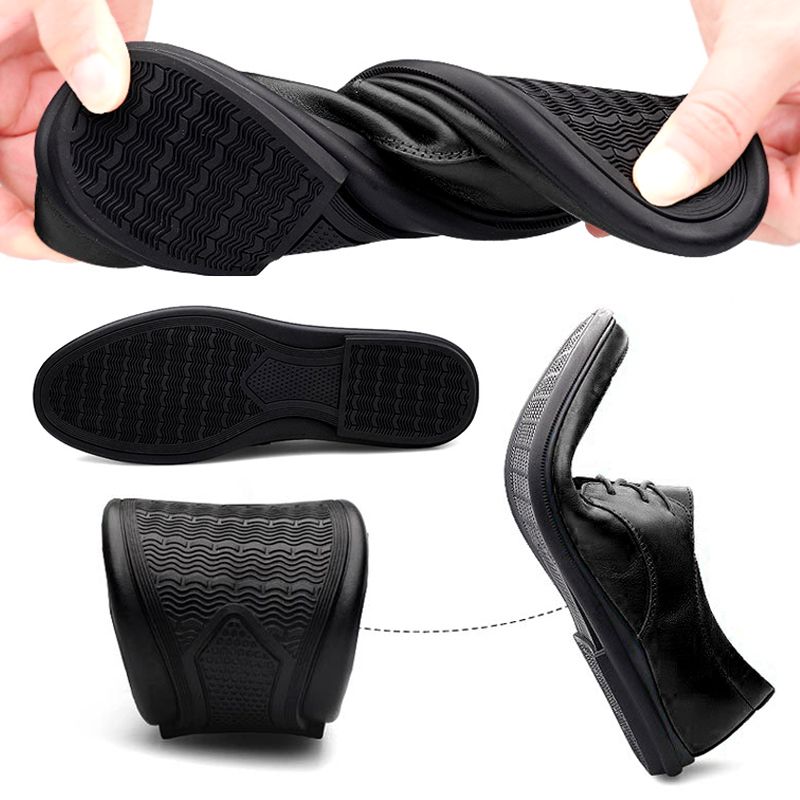 SXCHEN New Men's Business British Casual Leather Shoes Soft Bottom Non-Slip Breathable Leather Shoes Work Shoes