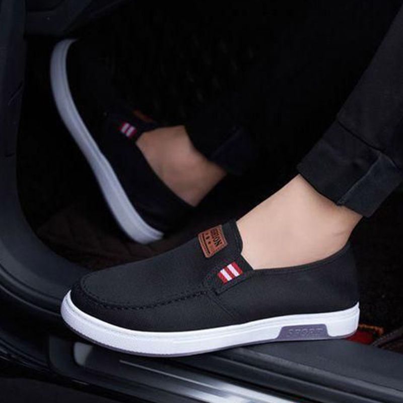 SXCHEN Men's Cloth Shoes For Middle-Aged And Elderly People Canvas Shoes Non-Slip Wear-Resistant Soft-Soled Shoes Deodorizing Breathable And Versatile