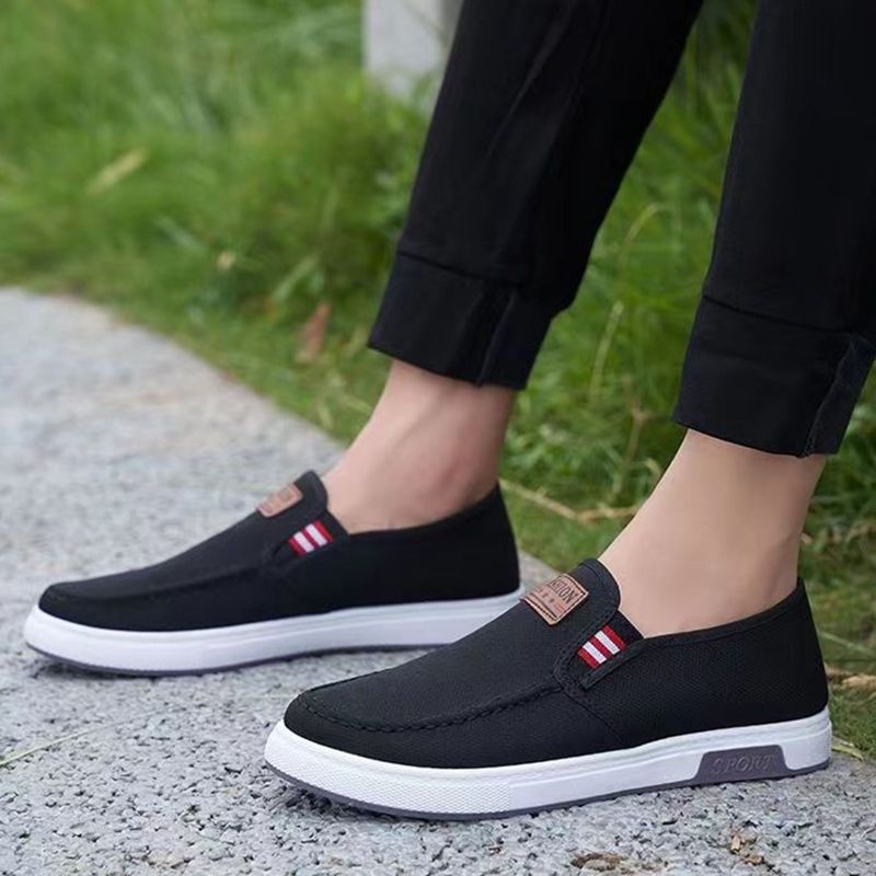 SXCHEN Men's Cloth Shoes For Middle-Aged And Elderly People Canvas Shoes Non-Slip Wear-Resistant Soft-Soled Shoes Deodorizing Breathable And Versatile