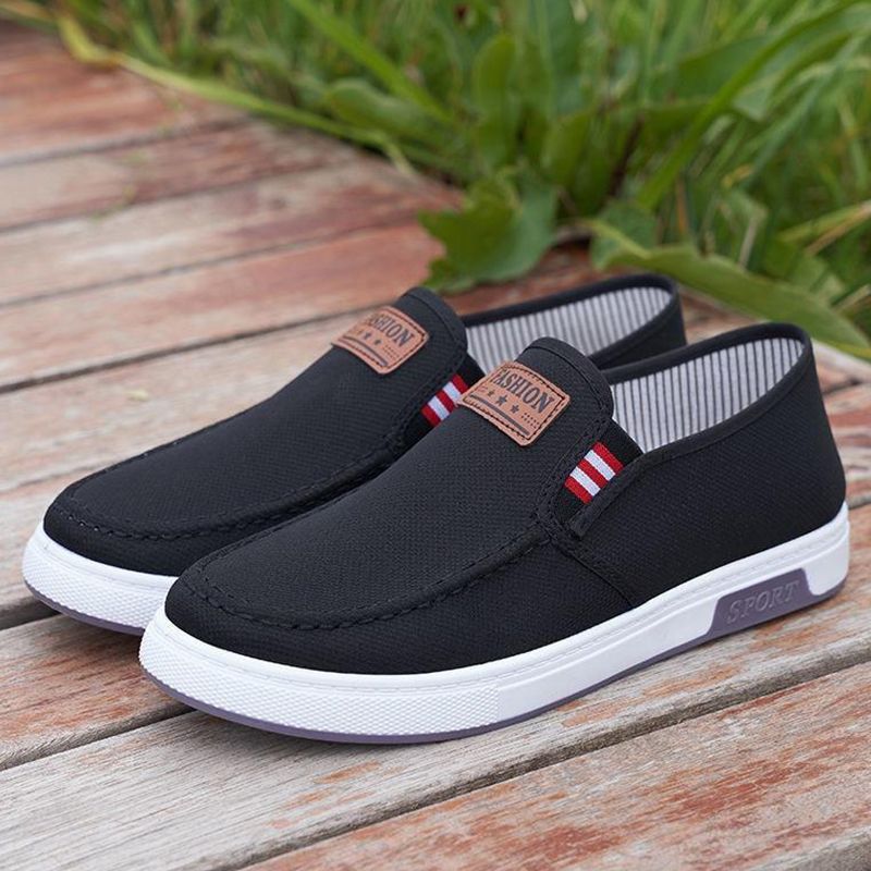 SXCHEN Men's Cloth Shoes For Middle-Aged And Elderly People Canvas Shoes Non-Slip Wear-Resistant Soft-Soled Shoes Deodorizing Breathable And Versatile