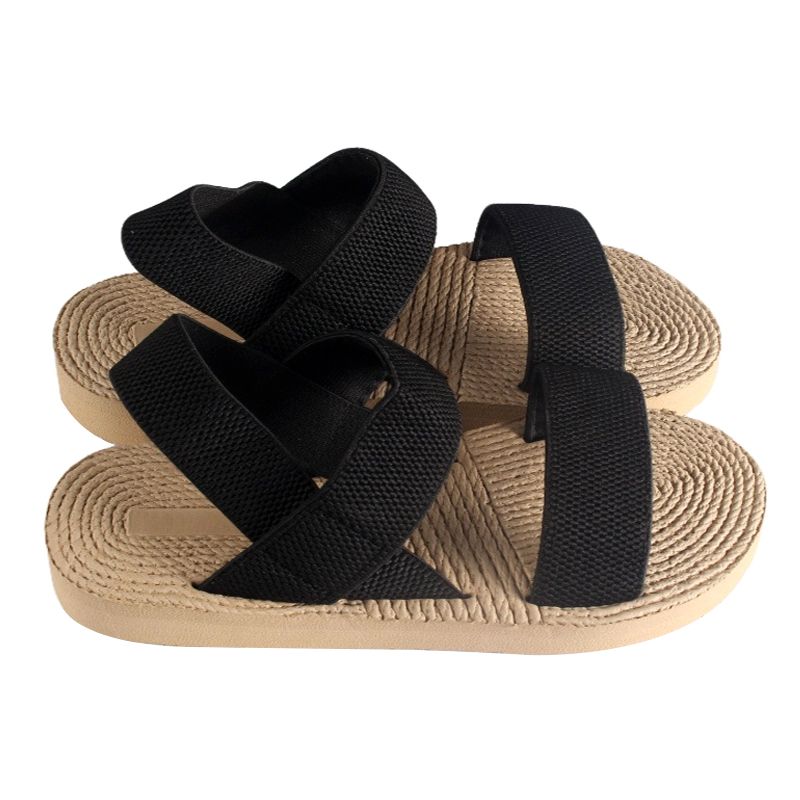 SXCHEN Women's Sandals Fashion Outer Wear Roman Imitation Hemp Rope Bottom Slippers Sandals Thick Bottom Fashion Student Shoes