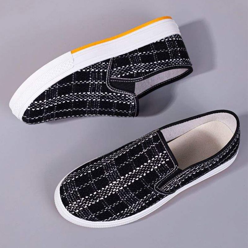 SXCHEN Cowhide Sole Student Shoes Casual Breathable Cloth Shoes One-Step Women's Low-Top Net Celebrity Shoes