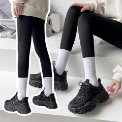 SXCHEN Women's Platform Sneaker Shoes – All-Black Rugged Design, Breathable Lining, Pull Tab for Easy On/Off, Ideal For Street Fashion & Everyday Wear, All Sizes Available