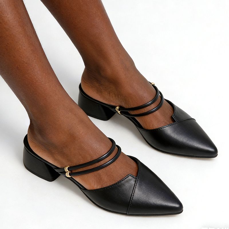 SXCHEN Women's Trendy Two-Way Shoes  – Black With Minimalist Design, Cushioned Insole, Non-Slip Sole, Ideal For Work, Meetings & Everyday Outfits, All Sizes Available