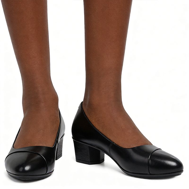 SXCHEN Women's Professional Heel Shoes- Black With Minimalist Design, Stable Heel, Suitable For Business & Semi-Formal Events, All Sizes Available