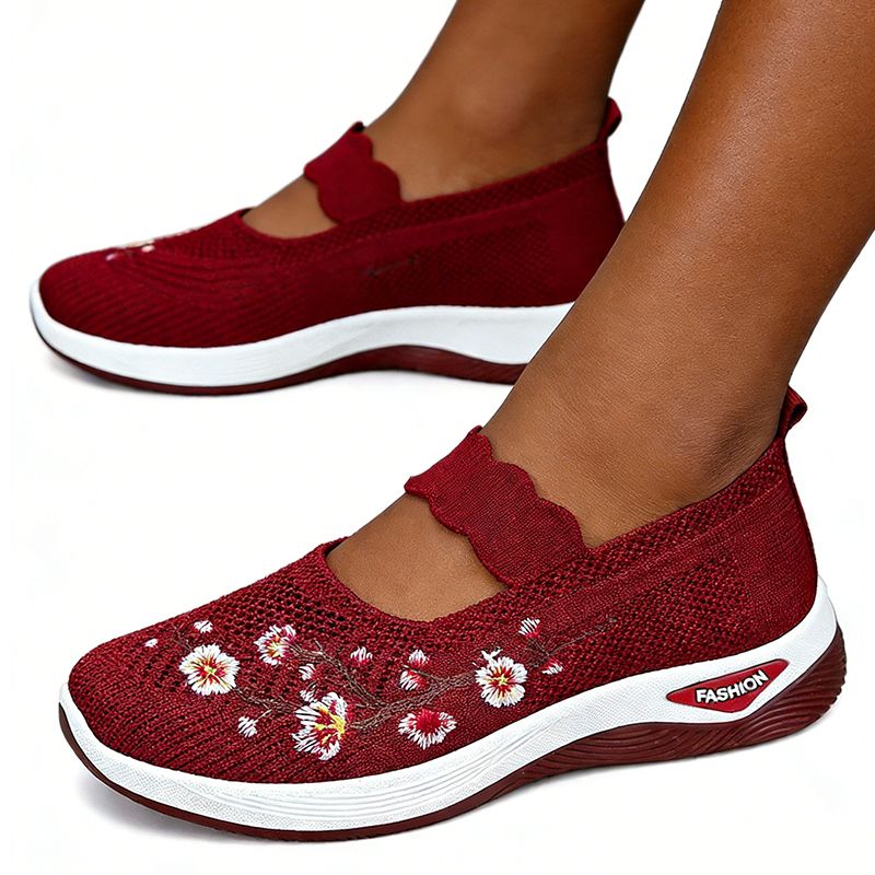 SXCHEN Women's Comfort Loafer Shoes – Burgundy With Easy Slip-On Design, Lightweight Flexible Sole, Ideal For Shopping, Commute & All-Day Comfort, All Sizes Available