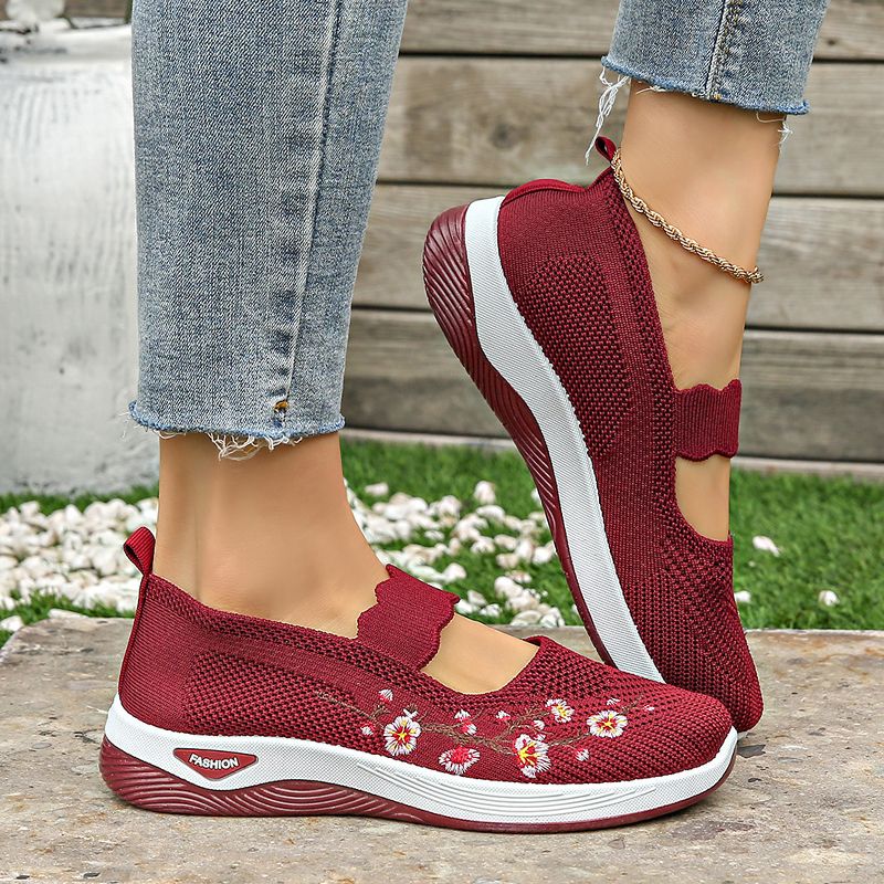 SXCHEN Women's Comfort Loafer Shoes – Burgundy With Easy Slip-On Design, Lightweight Flexible Sole, Ideal For Shopping, Commute & All-Day Comfort, All Sizes Available