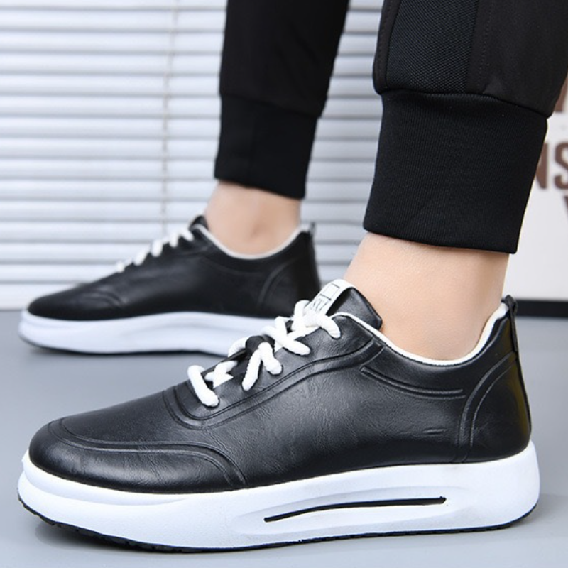 SXCHEN Men's Comfort Casual Shoes – Black With Soft Padded Footbed, Flexible Sole, Perfect For Travel & Elevating Everyday Outfits, All Sizes Available