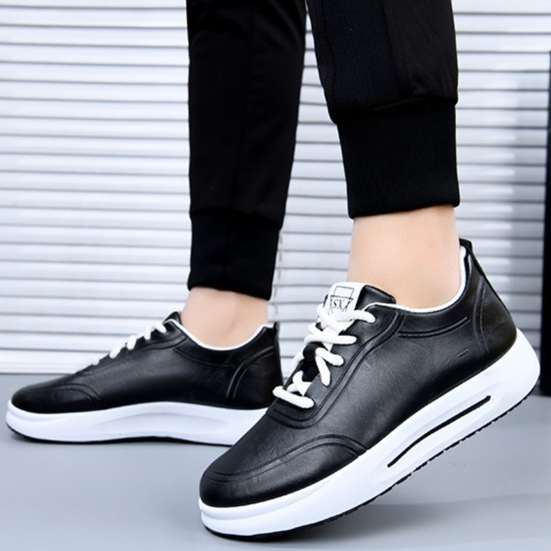 SXCHEN Men's Comfort Casual Shoes – Black With Soft Padded Footbed, Flexible Sole, Perfect For Travel & Elevating Everyday Outfits, All Sizes Available
