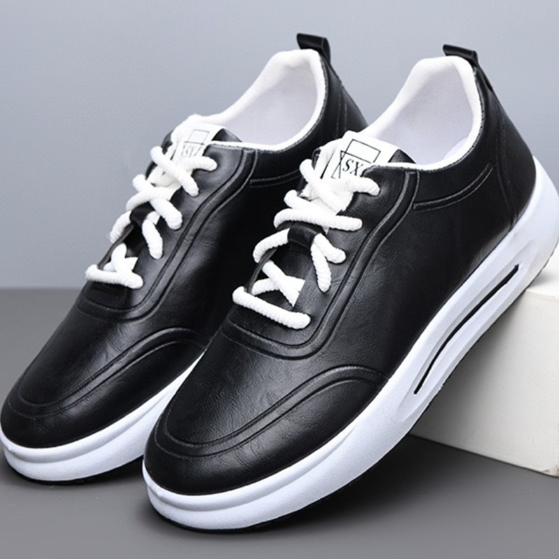SXCHEN Men's Comfort Casual Shoes – Black With Soft Padded Footbed, Flexible Sole, Perfect For Travel & Elevating Everyday Outfits, All Sizes Available