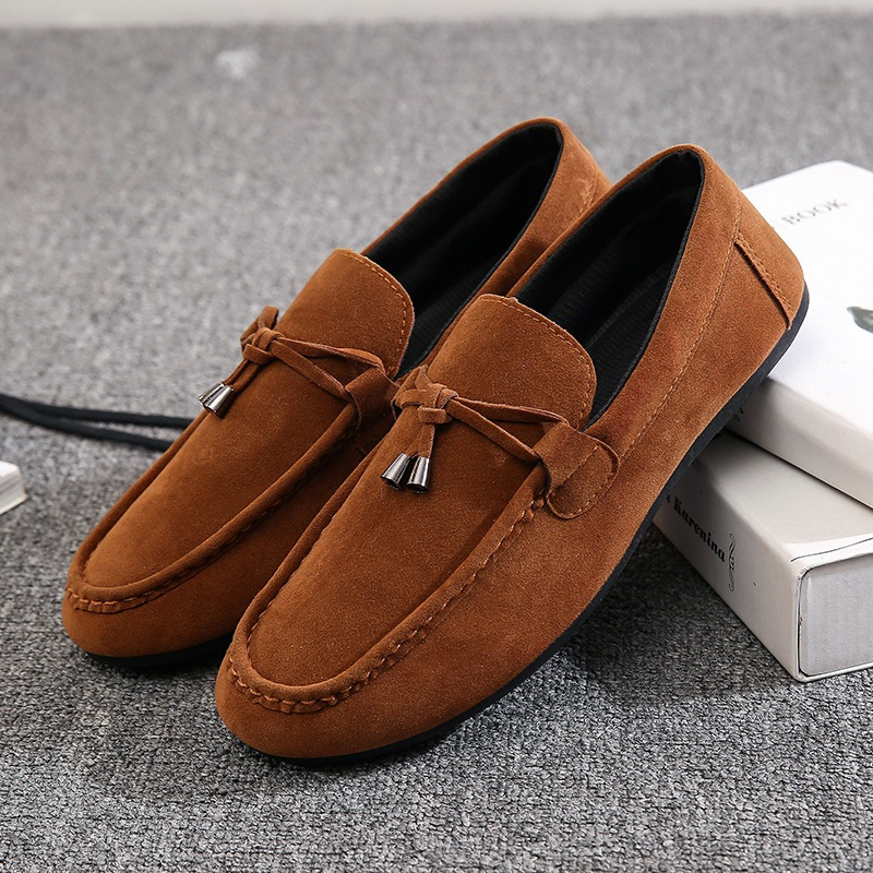 SXCHEN Men's Suede Driving Shoes – Brown Classic Loafer Style, Tassel Accent, Soft Synthetic Suede Upper, Comfortable Insole, Perfect For Casual Daily & Driving, All Sizes Available