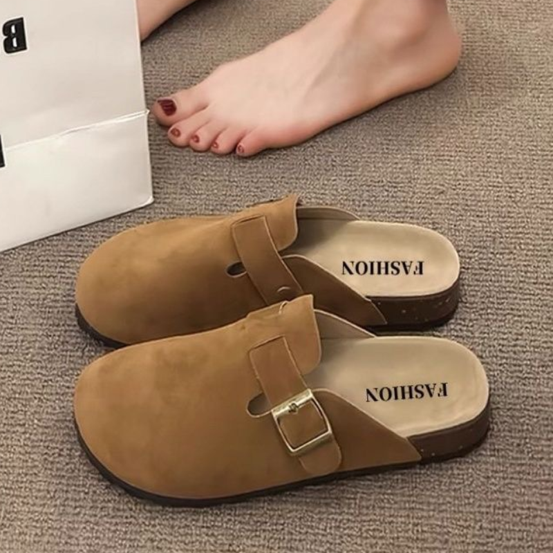 SXCHEN Women's Comfortable Wooden Clogs – Tan With Soft Padded Insole, Non-Slip Traction Sole, Ideal For Lounging, Shopping & All-Day Wear, All Sizes Available
