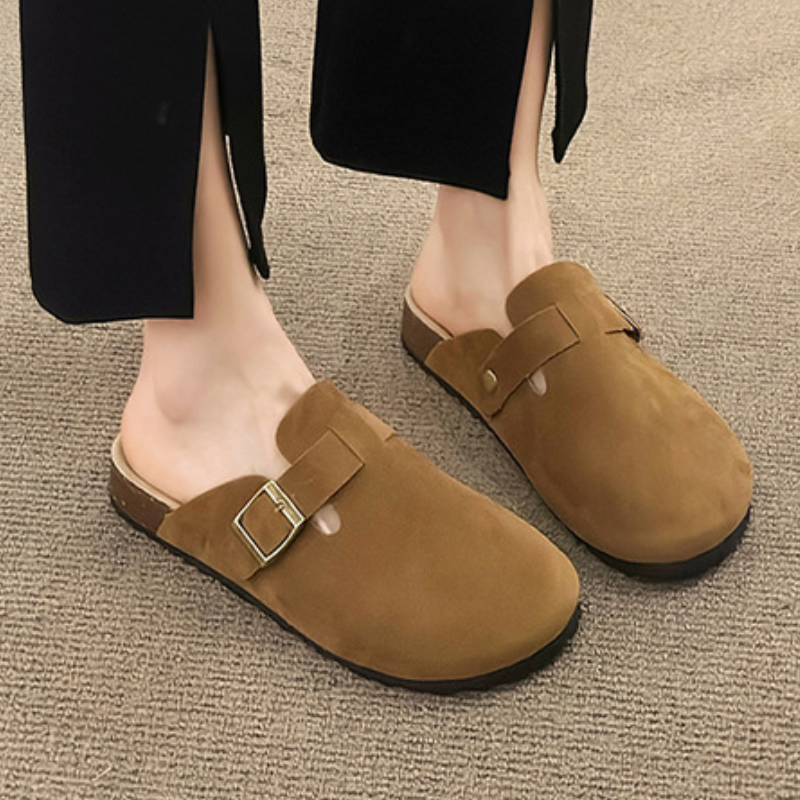 SXCHEN Women's Comfortable Wooden Clogs – Tan With Soft Padded Insole, Non-Slip Traction Sole, Ideal For Lounging, Shopping & All-Day Wear, All Sizes Available
