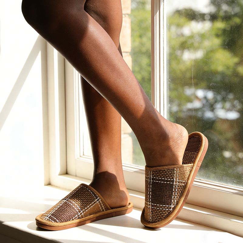 SXCHEN New Style Home Bamboo Rattan Sandals For Women Couples Non-Slip Indoor Floor Breathable Leisure