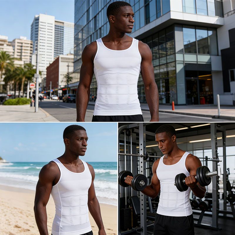 SXCHEN New Arrivals Men Slimming Underwear Body Shaper Waist Cincher Corset Men Shaper Vest Body Belly Waist Shapewear Tops Boy Holiday Party Birthday Gift Dad Husband Daily Event Office Cool Student